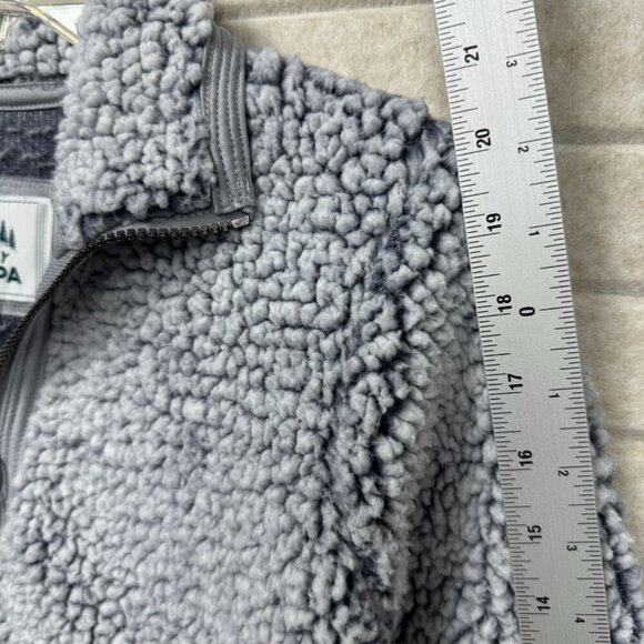 Cuddly Sherpa Girls 10/12 Fleece ¼ Zip Pullover Jacket Gray Cozy Warm Size 10/12 - Picture 7 of 9